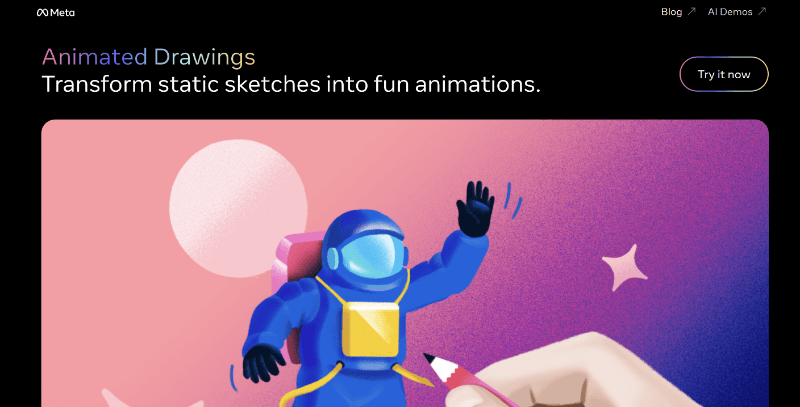 animated drawings homepage