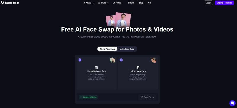 magic hour ai face swap tool