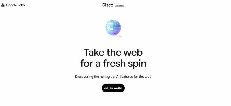 google disco homepage