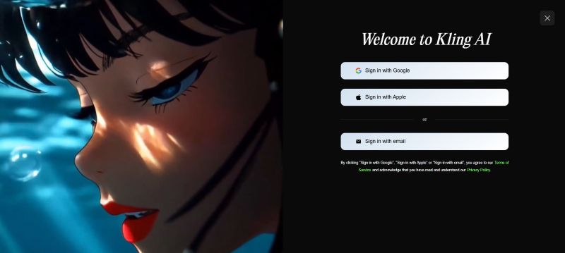 sign up to kling ai