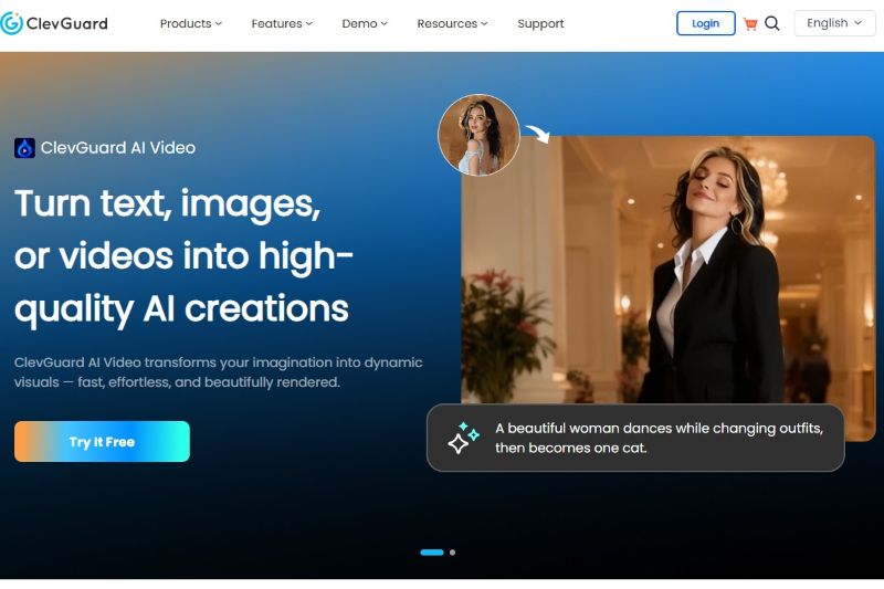 clevguard ai video homepage
