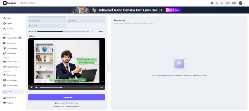 select the captioned area