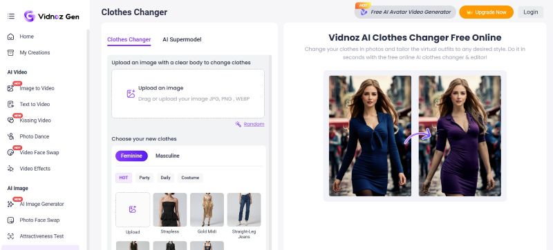 vidnoz ai cosplay generator