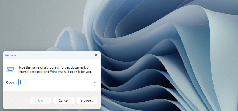 open run dialog box