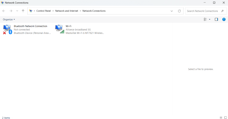redirect to network connections