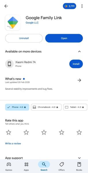 download and install the google
    family link app
