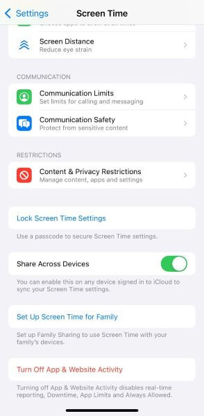 set content and privacy restrictions