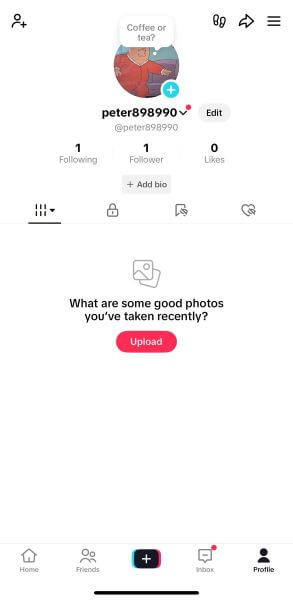 access your tiktok profile