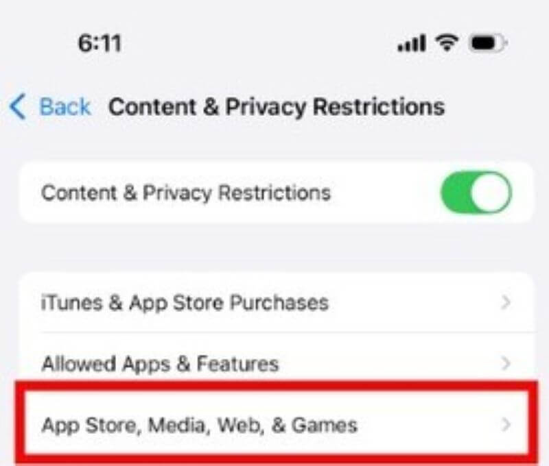 click on app store media web and games