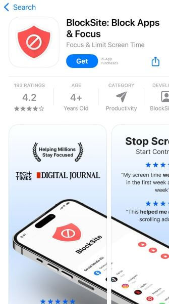 blocksite app page
