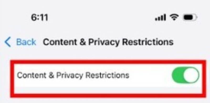 choose content & privacy restrictions