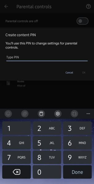 turn on parental controls of google
play store