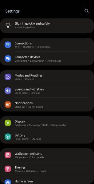 access connected devices setting in
android
