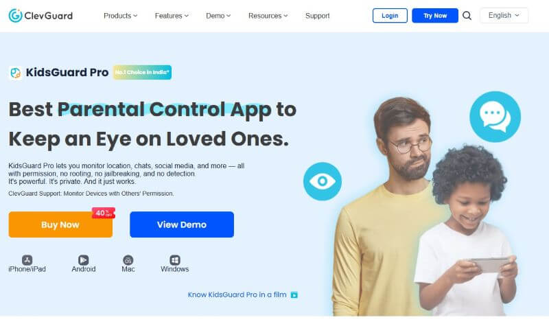 kidsguard pro webpage