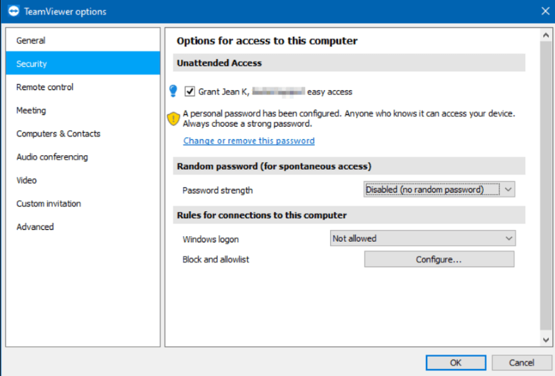 disable random settings