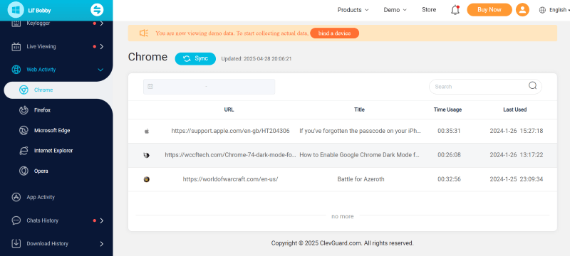 track internet activity on monivisor