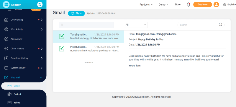 email tracking on monivisor