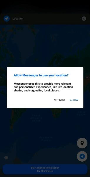 allow location on messenger