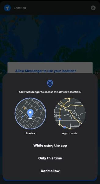provide messenger access to gps