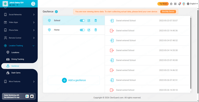 kidsguard pro geofencing alerts