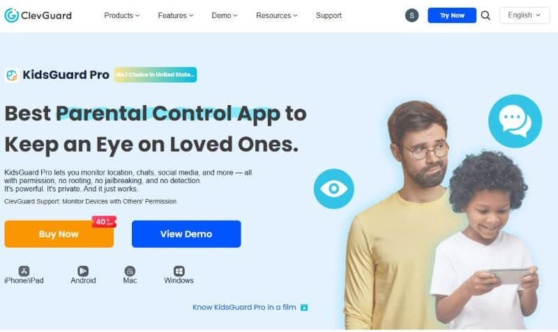 kidsguard pro webpage