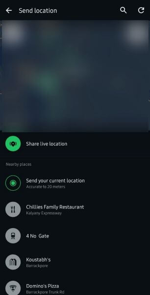 share location through whatsapp