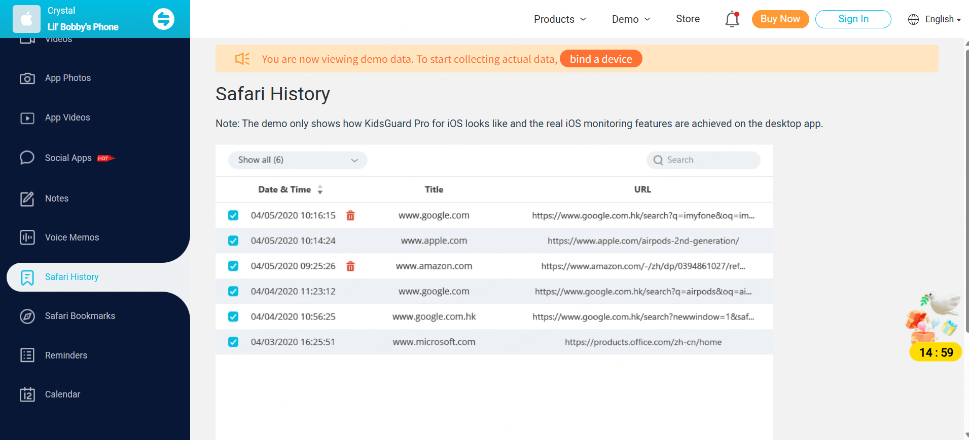 KidsGaud Pro monitor kids safari history
