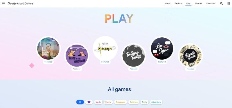 google arts & culture ai games for kids