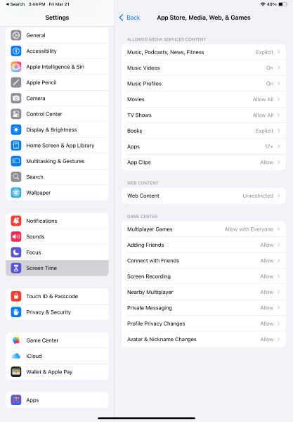 access app store, media, web, and games