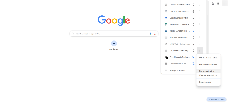 set up
the chrome extension