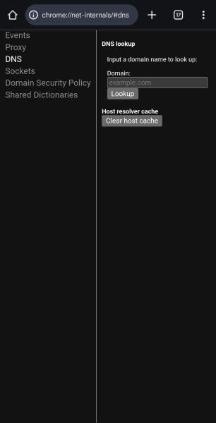 clear host cache on android