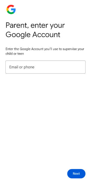 sign in with parent account