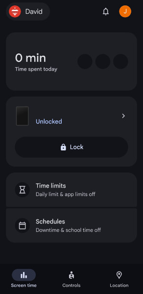 screen time dashboard