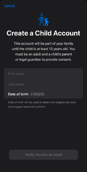 create child account