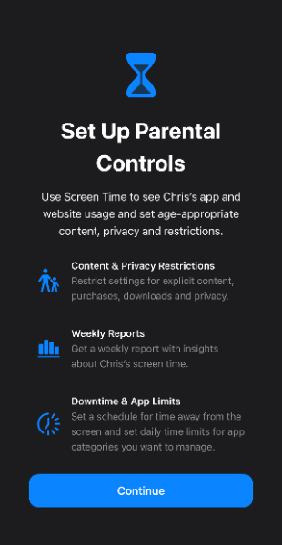 set up parental controls window