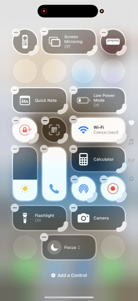 edit the control center