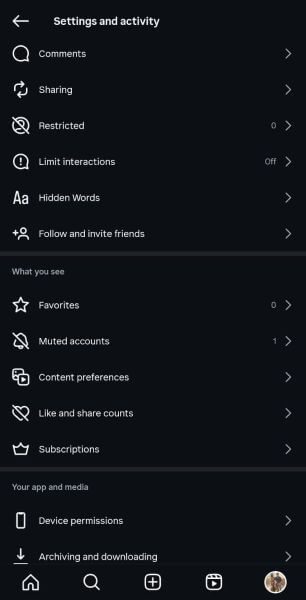 access content preferences feature