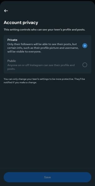 set account to private