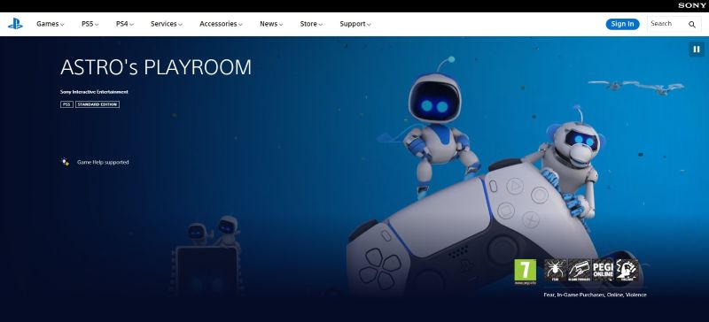 astro playroom homepage