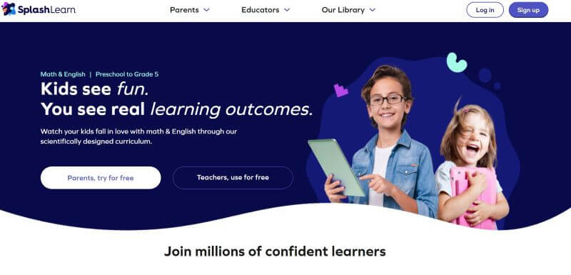 splashlearn homepage