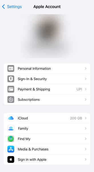 access icloud in settings
