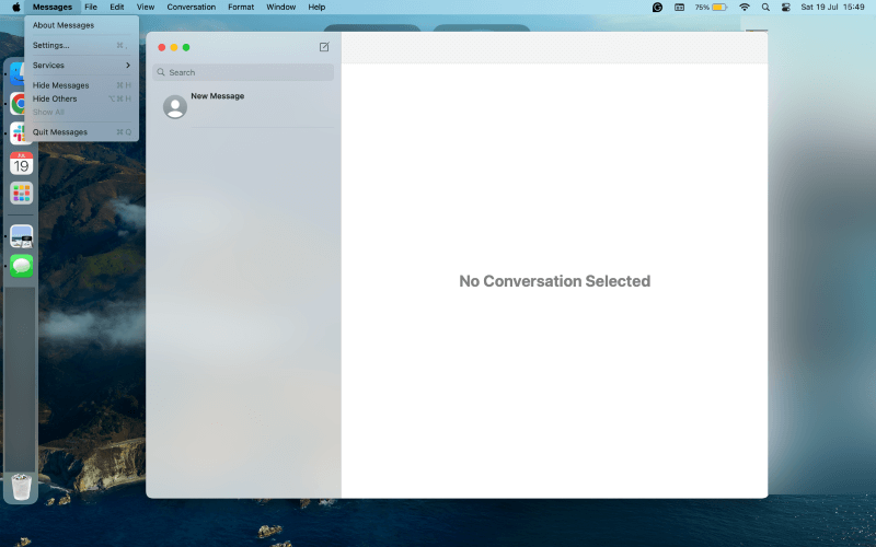access settings of messages on mac