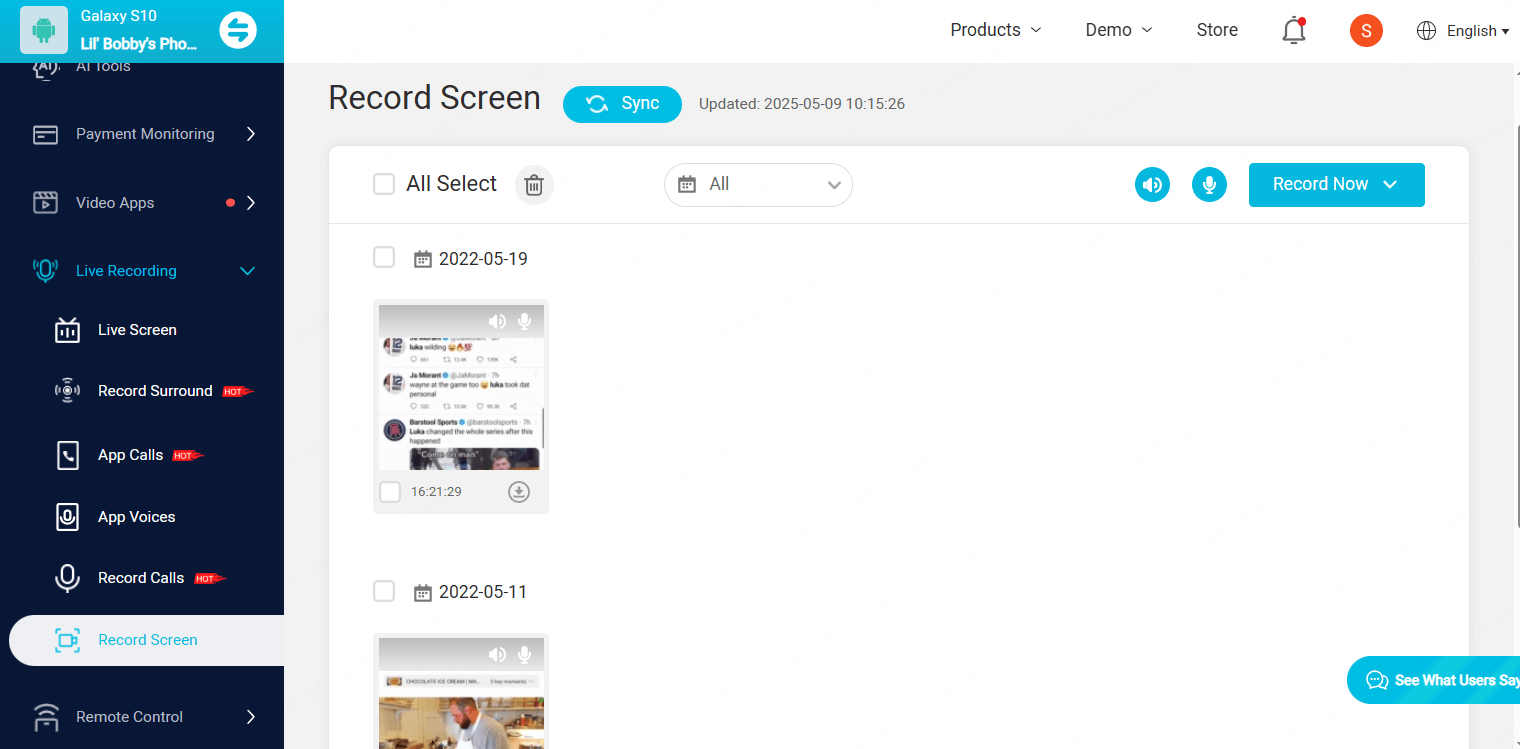 kidsguard pro screen recording