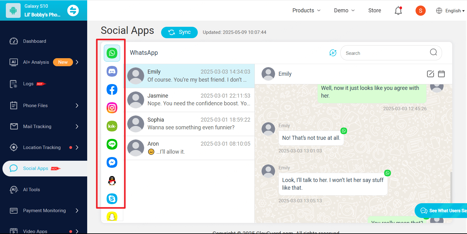kidsguard pro social media monitoring