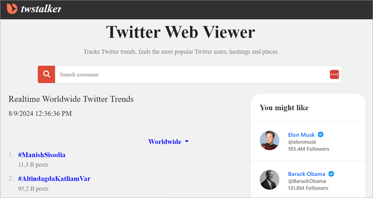 TwStalker twitter viewer
