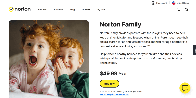 norton family homepage