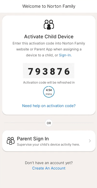 install norton family in kid device