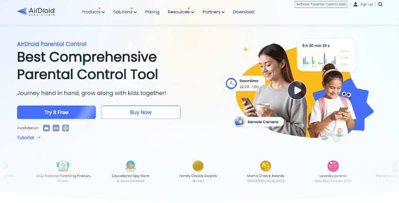 airdroid parental control homepage