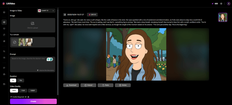 generate and download the video