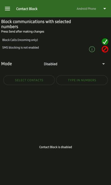 block contacts